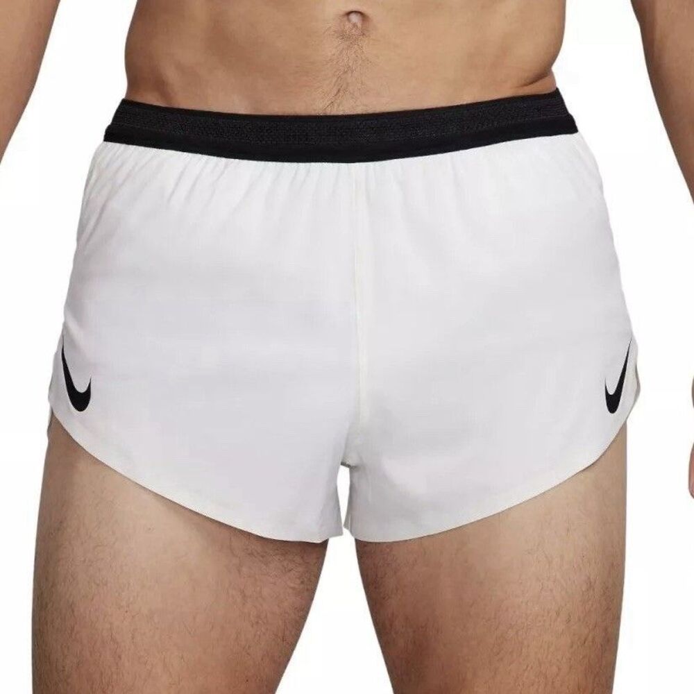 Nike AeroSwift 2" Brief-Lined Men's Size L White Black Running Shorts